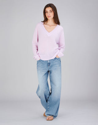 Kaschmir-Seide Pullover Leona mit V-Ausschnitt