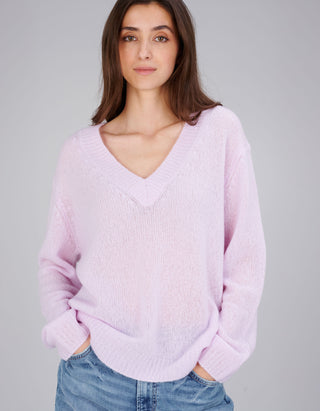 Kaschmir-Seide Pullover Leona mit V-Ausschnitt