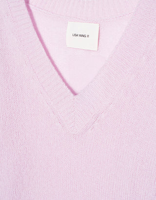 Kaschmir-Seide Pullover Leona mit V-Ausschnitt