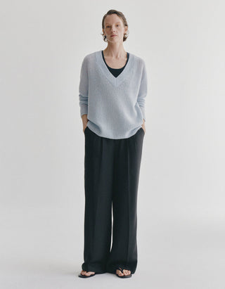 Kaschmir-Seide Pullover Leona mit V-Ausschnitt