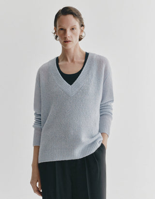 Kaschmir-Seide Pullover Leona mit V-Ausschnitt