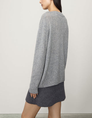 Kaschmir-Seide Pullover Leona mit V-Ausschnitt