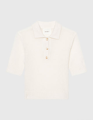 Kaschmir-Seide Kurzarm Pullover Masy mit Polo-Kragen