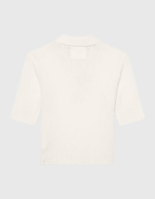 Kaschmir-Seide Kurzarm Pullover Masy mit Polo-Kragen