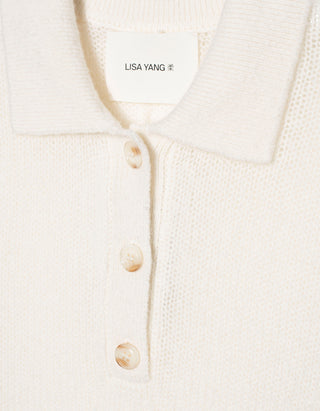 Kaschmir-Seide Kurzarm Pullover Masy mit Polo-Kragen