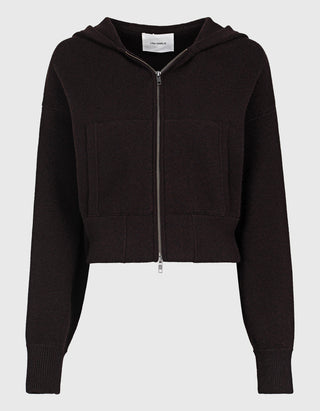 Kaschmir-Zipper-Hoodie Lilia mit Kapuze