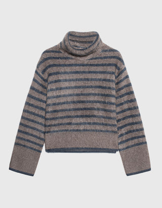 Gestreifter Fuzzy Kaschmir-Pullover Floren