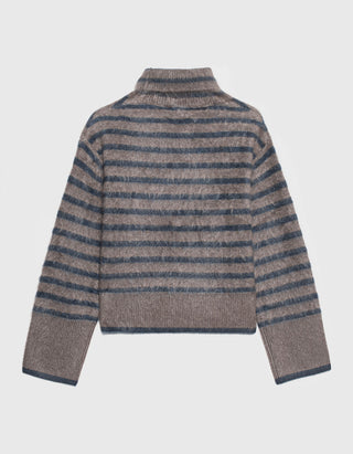 Gestreifter Fuzzy Kaschmir-Pullover Floren