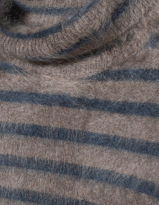 Gestreifter Fuzzy Kaschmir-Pullover Floren