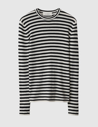 Gestreifter Feinstrick-Pullover Vivian mit Kaschmir-Anteil