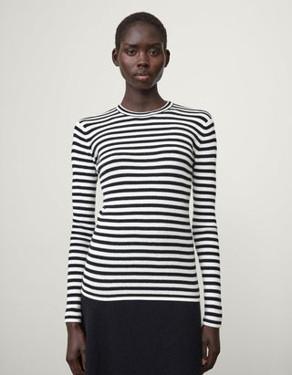 Gestreifter Feinstrick-Pullover Vivian mit Kaschmir-Anteil