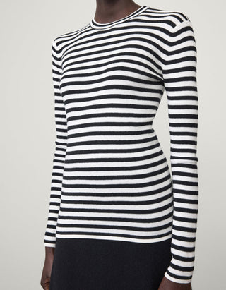 Gestreifter Feinstrick-Pullover Vivian mit Kaschmir-Anteil