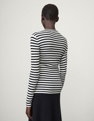 Gestreifter Feinstrick-Pullover Vivian mit Kaschmir-Anteil