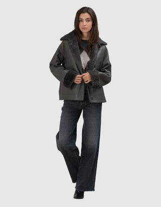 Schafleder-Shearling-Wendejacke Teila Merinillo Alba Nappa