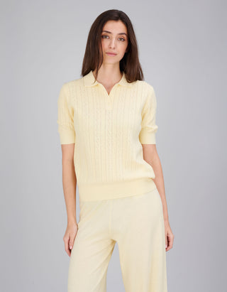 Baumwolle-Kaschmir Polo-Shirt Cristine mit Stickerei