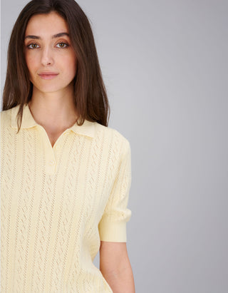 Baumwolle-Kaschmir Polo-Shirt Cristine mit Stickerei