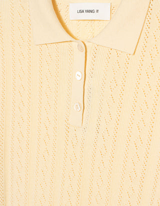 Baumwolle-Kaschmir Polo-Shirt Cristine mit Stickerei