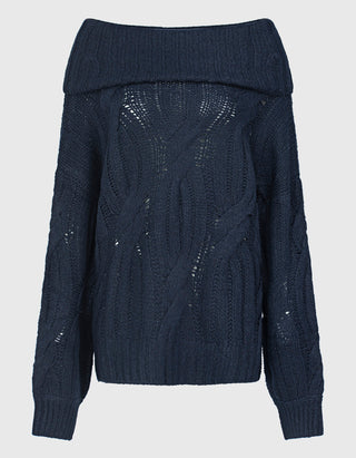 Kaschmir-Seiden-Mix Zopfstrickpullover Chaqueline