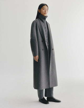 Doppelreihiger Oversize Woll-Kaschmir-Mantel