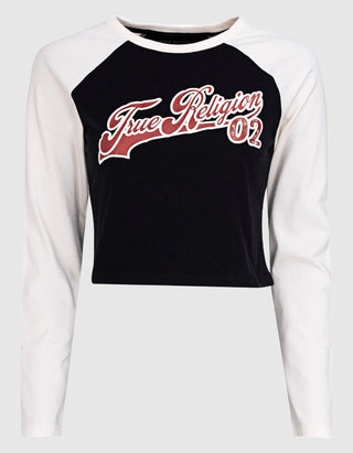 Bedrucktes Cropped Longsleeve Contrast Longsleeve