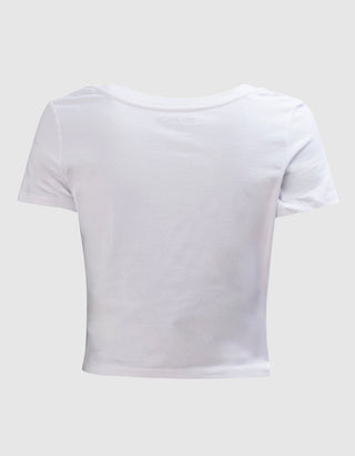 T-Shirt Distressed Crystal Optic Neck BBY White