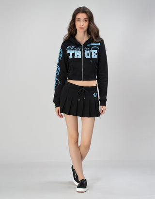 Mini-Falten-Skort mit Label-Print