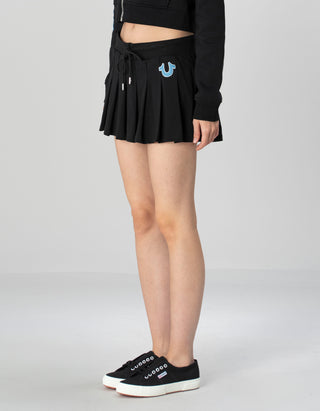 Mini-Falten-Skort mit Label-Print