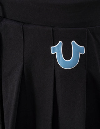 Mini-Falten-Skort mit Label-Print