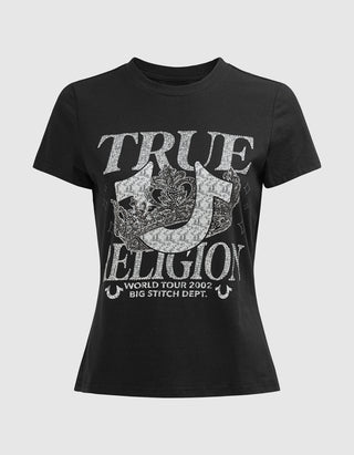 Bedrucktes T-Shirt Crystal Classic mit Strass-Verzierung