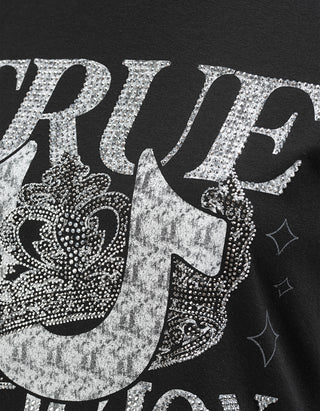 Bedrucktes T-Shirt Crystal Classic mit Strass-Verzierung