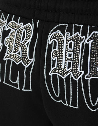 Joggingshorts Embroidered Lounge mit Strassverzierung