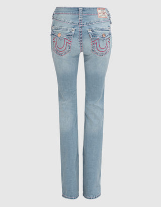 Mid-Rise Bootcut-Jeans Becca mit Schmucksteinen