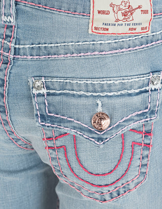 Mid-Rise Bootcut-Jeans Becca mit Schmucksteinen