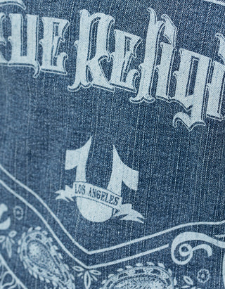 Bedrucktes Denim Scarf-Top