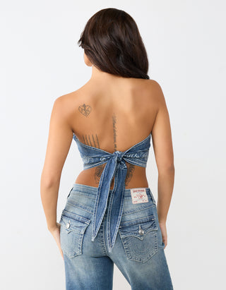 Bedrucktes Denim Scarf-Top