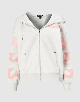Bedruckter Oversize Zipper Hoodie