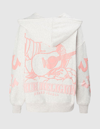Bedruckter Oversize Zipper Hoodie
