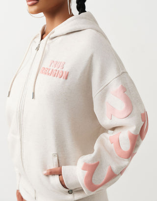 Bedruckter Oversize Zipper Hoodie