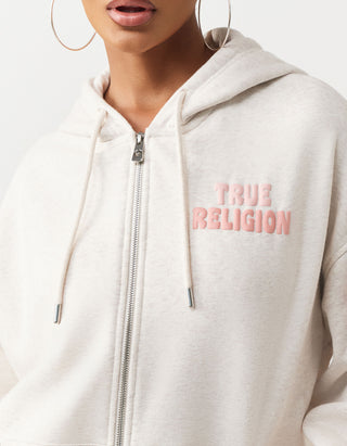 Bedruckter Oversize Zipper Hoodie
