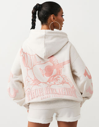 Bedruckter Oversize Zipper Hoodie
