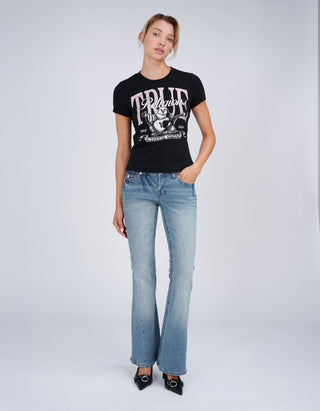 Bedrucktes T-Shirt Classic mit Strass-Verzierung