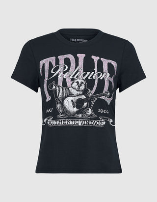 Bedrucktes T-Shirt Classic mit Strass-Verzierung
