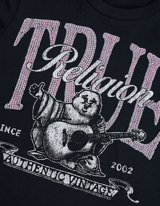 Bedrucktes T-Shirt Classic mit Strass-Verzierung