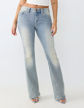 Mid Rise Bootcut Jeans Becca mit dekorativer Stickerei