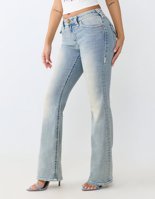 Mid Rise Bootcut Jeans Becca mit dekorativer Stickerei