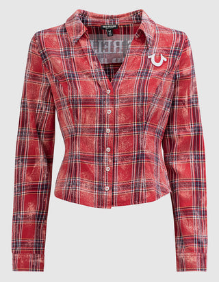 Besticktes Hemd mit Bleach Effect