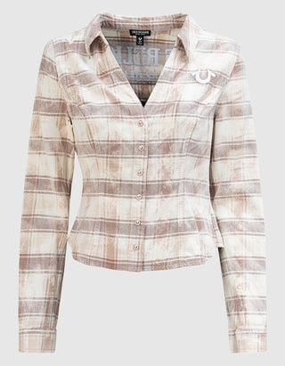 Besticktes Hemd mit Bleach Effect