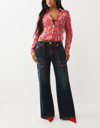 Besticktes Hemd mit Bleach Effect