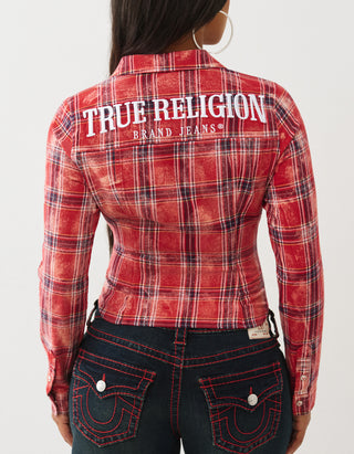 Besticktes Hemd mit Bleach Effect