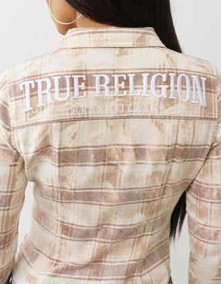 Besticktes Hemd mit Bleach Effect